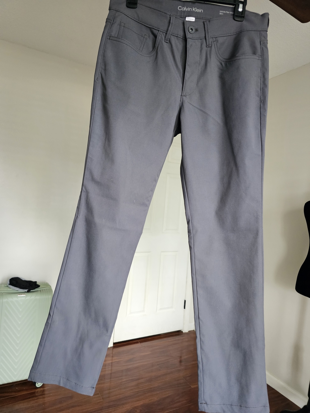 Calvin Klein Slate Gray Straight-Leg Pants